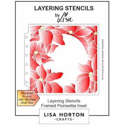 Lisa Horton Crafts Layering Stencils - Framed Poinsettia Inset